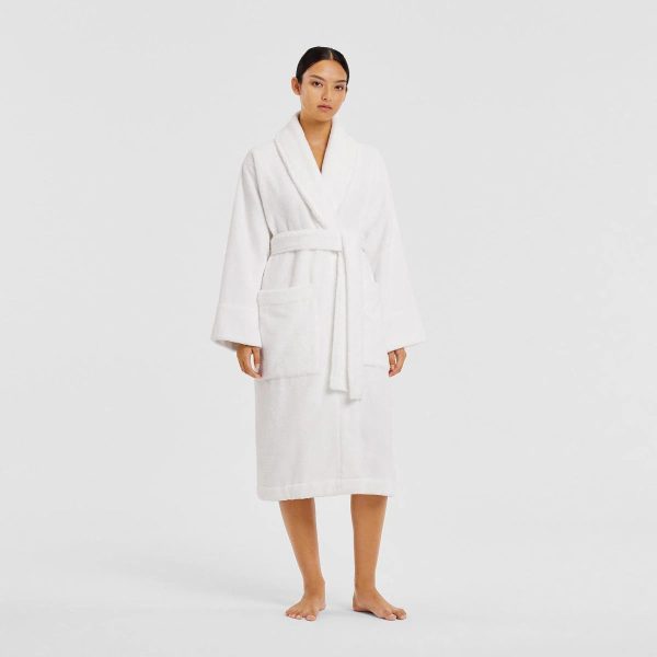 AVEN Australian Cotton Bath Robe WHITE by Sheridan Fashion