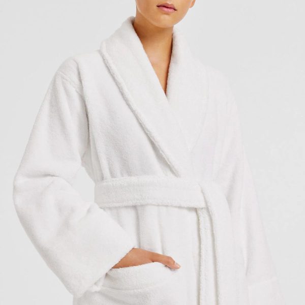 AVEN Australian Cotton Bath Robe WHITE by Sheridan Fashion