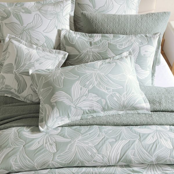 Grace Sage European Pillowcase by Logan and Mason Platinum Fashion