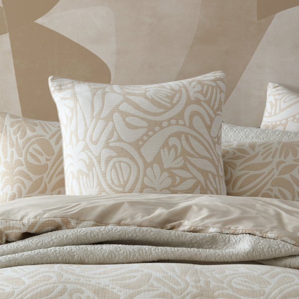 Haven Caramel European Pillowcase by Logan and Mason Platinum For Sale