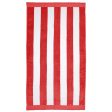 Classic Stripe Cotton Cabana Beach Pool Towel POPPY RED  by Bambury For Sale