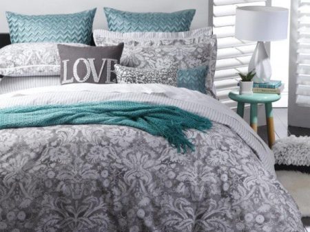 Verona Charcoal Quilt Cover Set by Logan & Mason Hot on Sale