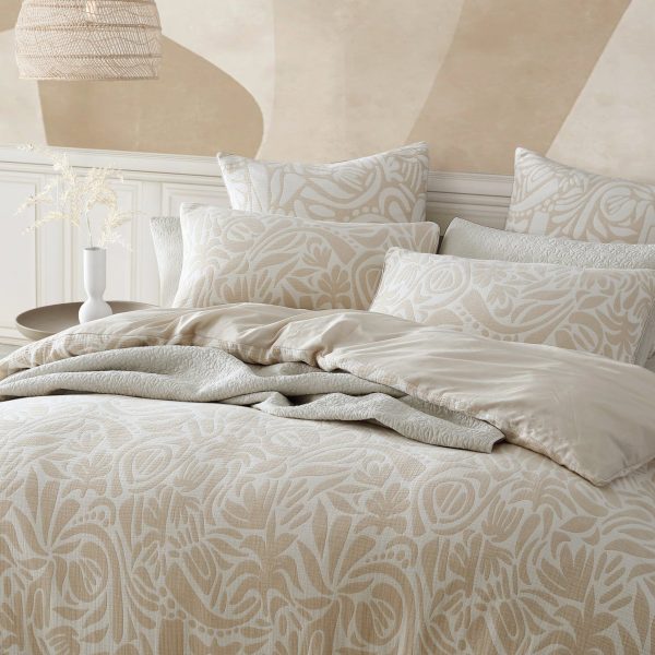 Haven Caramel Quilt Cover Set by Logan and Mason Platinum on Sale