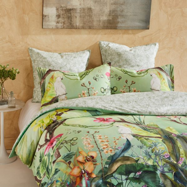 Aviary Green Quilt Cover Set by Logan & Mason Online now