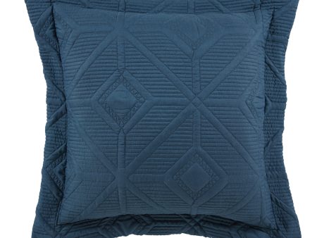 Kazimir Navy Square Cushion by Bianca Sale