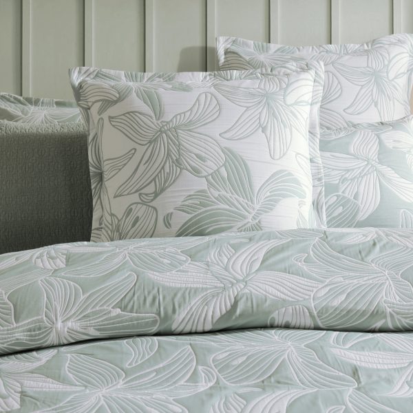 Grace Sage European Pillowcase by Logan and Mason Platinum Fashion