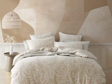 Haven Caramel Quilt Cover Set by Logan and Mason Platinum on Sale