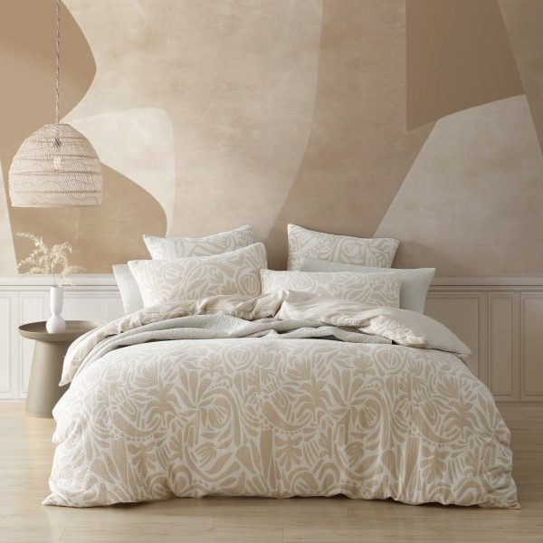 Haven Caramel Quilt Cover Set by Logan and Mason Platinum on Sale