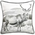 Alpine Stag Square Sepia Velvet Cushion by Bianca For Discount