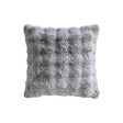 Grey Rabbit Fur Square Cushion by Logan and Mason Platinum Discount