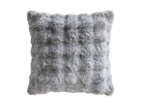 Grey Rabbit Fur Square Cushion by Logan and Mason Platinum Discount