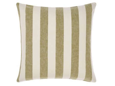 Vintage Stripe Pesto European Pillowcase by Linen House Online now