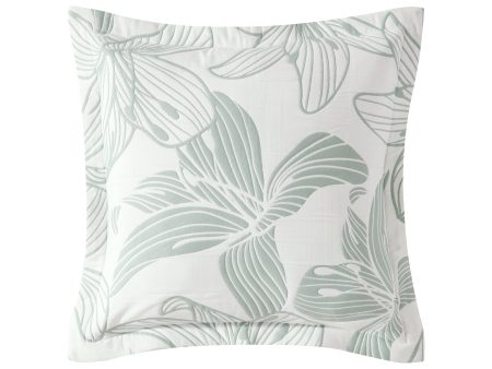 Grace Sage Square Cushion by Logan and Mason Platinum For Cheap