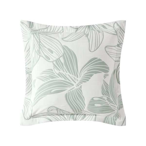 Grace Sage Square Cushion by Logan and Mason Platinum For Cheap