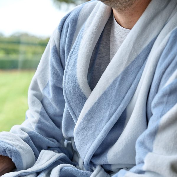 Plush Ocean City CORNFLOWER Bathrobe by Linen House For Sale