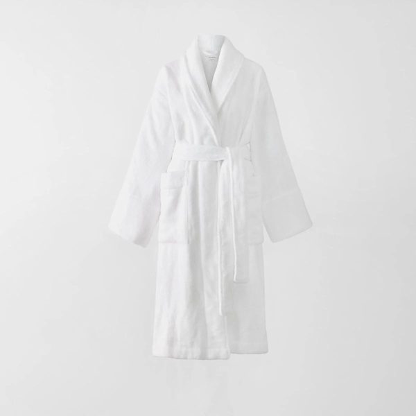 AVEN Australian Cotton Bath Robe WHITE by Sheridan Fashion