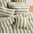 Vintage Stripe Pesto Cushion 48 x 48cm by Linen house Hot on Sale