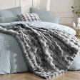 Grey Rabbit Fur Square Cushion by Logan and Mason Platinum Discount