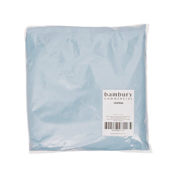 Chateau 210THC Polyester Cotton Flat Sheet or Fitted Sheet BLUE by Bambury Commercial For Sale