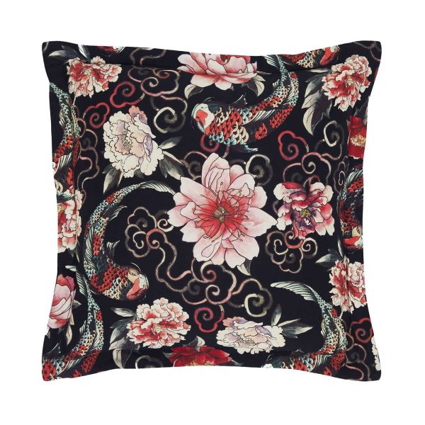 Shanghai Nights Black Square Cushion by Logan & Mason Supply