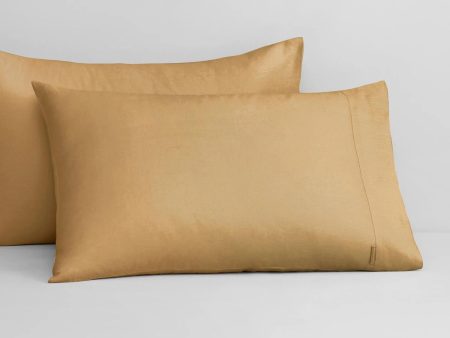 Abbotson Ochre Linen Standard Pillowcase Pair by Sheridan Online now