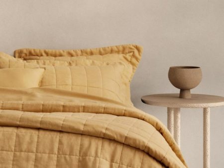 Abbotson Ochre Linen Quilted Standard Pillowsham by Sheridan Fashion