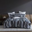 f Stripe Charcoal Quilt Cover Set by Logan and Mason Online now