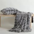 Grey Rabbit Fur Square Cushion by Logan and Mason Platinum Discount