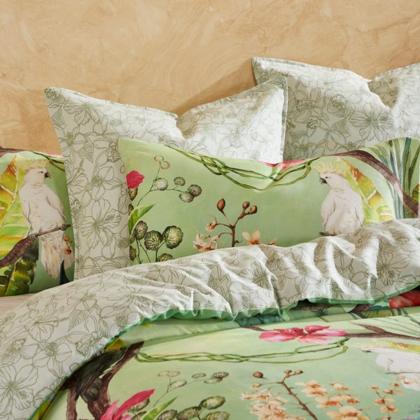 Aviary Green Quilt Cover Set by Logan & Mason Online now