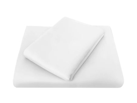 Chateau 210THC Polyester Cotton Flat Sheet or Fitted Sheet WHITE by Bambury Commercial Discount