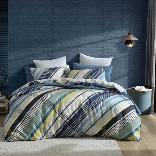 Beach House Blue Quilt Cover Set by Logan and Mason Online now