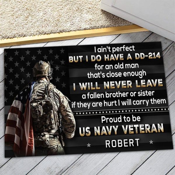 Veteran door mat with your name - I never leave brothers Navy Online Sale