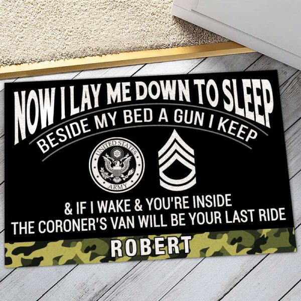 Personalized Door Mat for a Veteran - Your Last Ride Online now