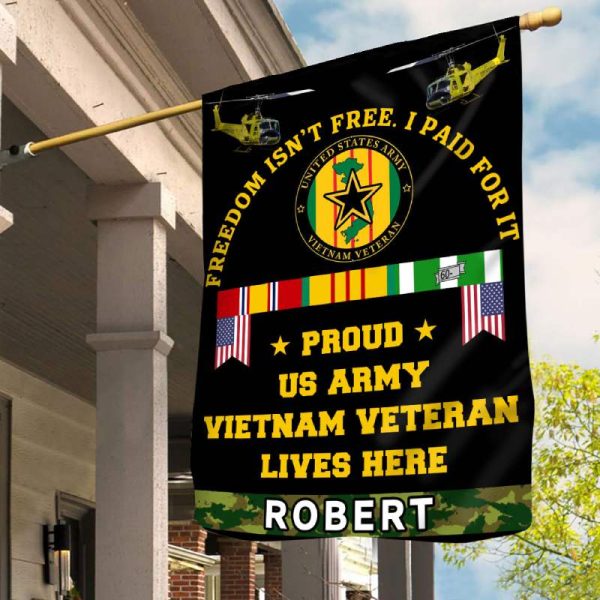 Personalized Flag for a Vietnam Veteran - I Paid For Freedom on Sale