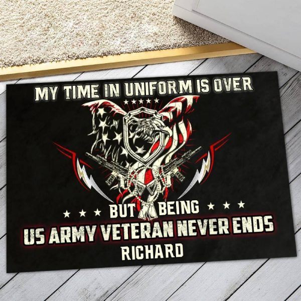 Personalized door mat with your name - Veteran forever For Cheap