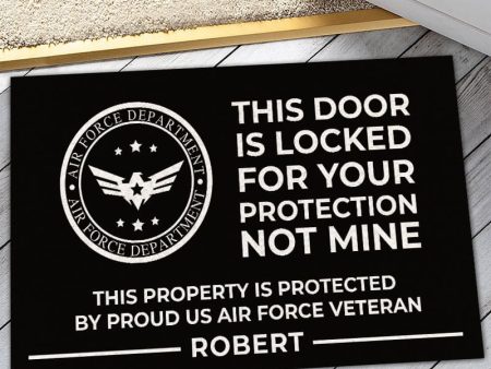 Veteran door mat - Closed for your protection Air Force Discount