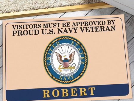 Veteran door mat with your name - Approved by proud Navy Online Hot Sale