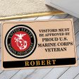 Veteran door mat with your name - Visitors must be approved Marine Corps Discount