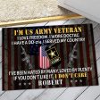 Veteran door mat with your name - I love freedom Army Online Sale