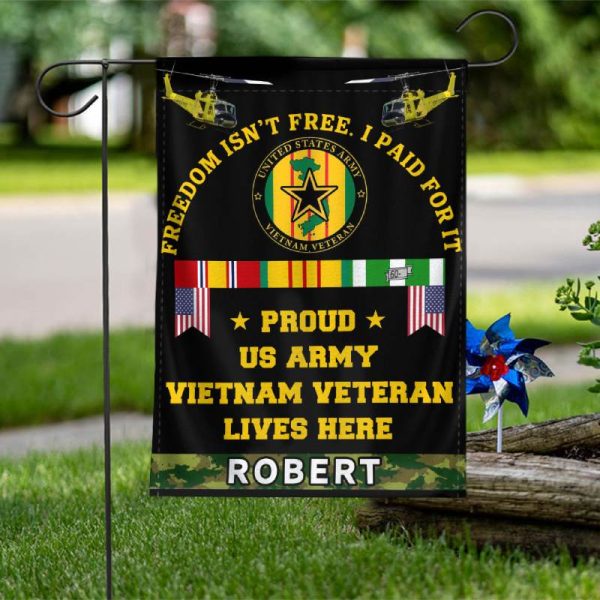 Personalized Flag for a Vietnam Veteran - I Paid For Freedom on Sale