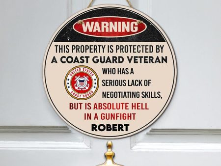 Door sign - Warning Coast guard Discount