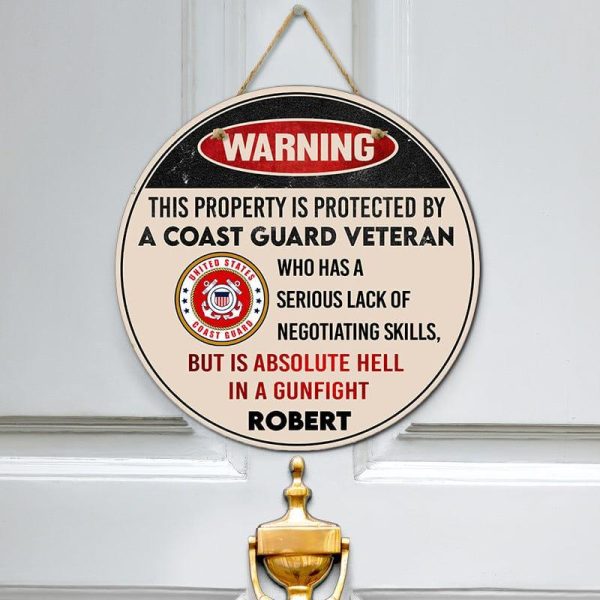 Door sign - Warning Coast guard Discount