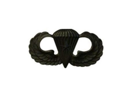 U.S. Army Combat Parachutists Jump Wings Basic (1 Jump) Sta-Brite® Black Metal Pin-on Badge on Sale