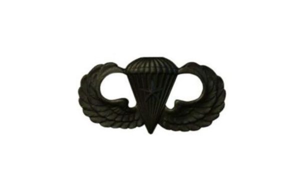 U.S. Army Combat Parachutists Jump Wings Basic (1 Jump) Sta-Brite® Black Metal Pin-on Badge on Sale