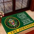 Veteran door mat with your name - A proud veteran family Army Online Hot Sale