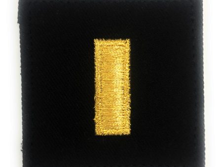 (O1) 2nd Lieutenant 2x2 Black Rank with Hook Fastener (each) For Cheap