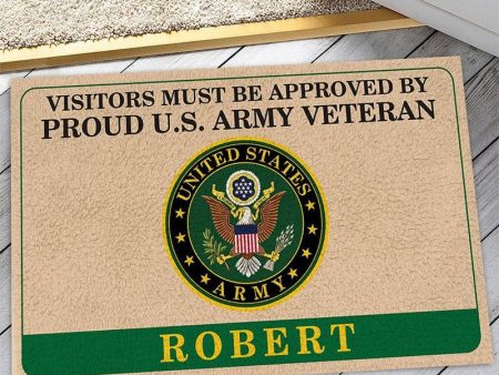 Veteran door mat with your name - Approved by proud Army For Cheap