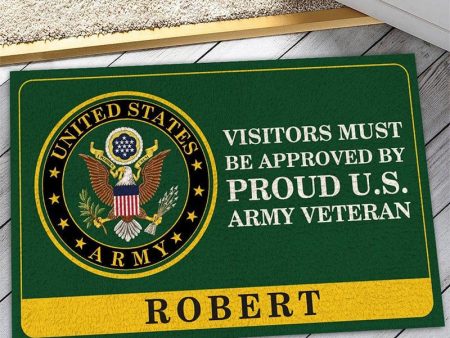 Veteran door mat with your name - Bright symbol Army Cheap