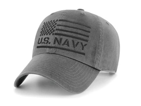 Grey Navy Flag Unstructured Cap on Sale