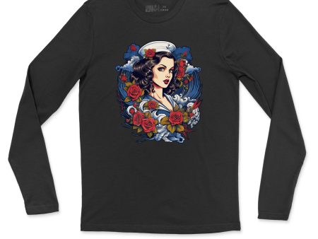 Guardian of the Waves Pin Up Men s Long Sleeve Online Sale